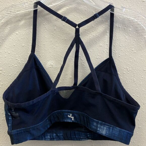 Joylab Elegant Black & Blue Strappy Padded Athletic Sports Bra XL - Picture 2 of 2